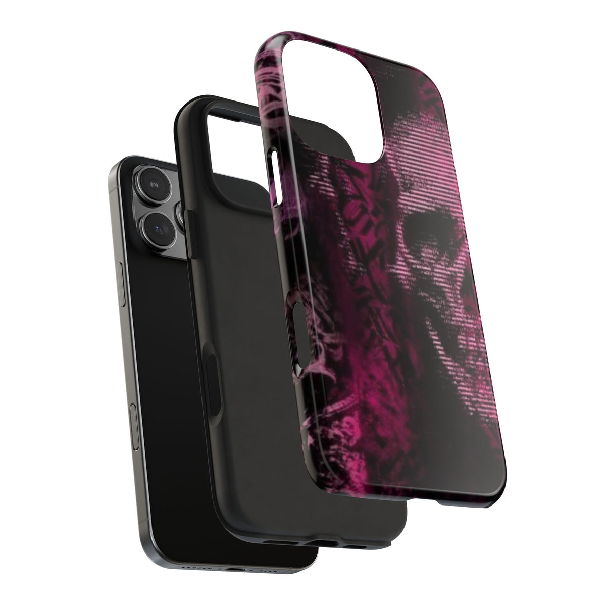 MAGENTA SPOOKY HALLOWEEN SKULL PHONE CASE