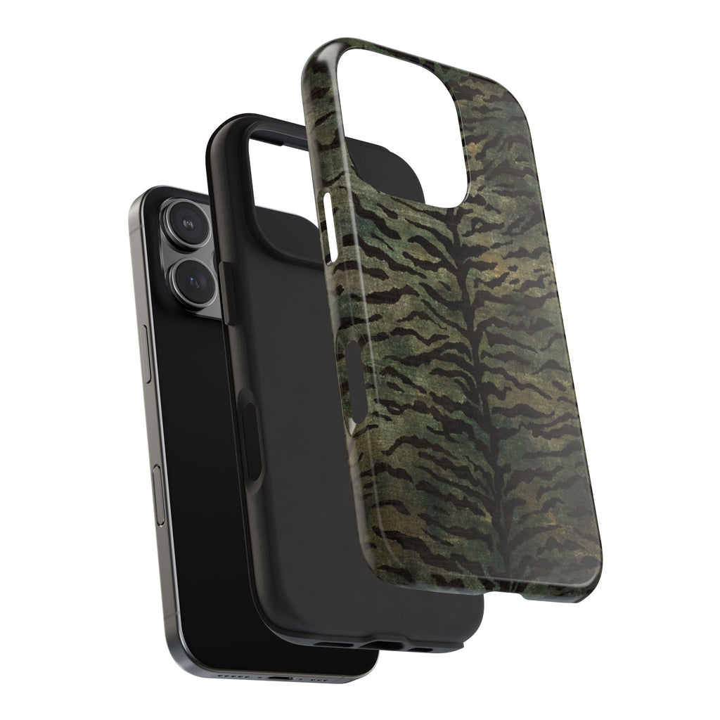 GREEN ZEBRA HIDE PHONE CASE