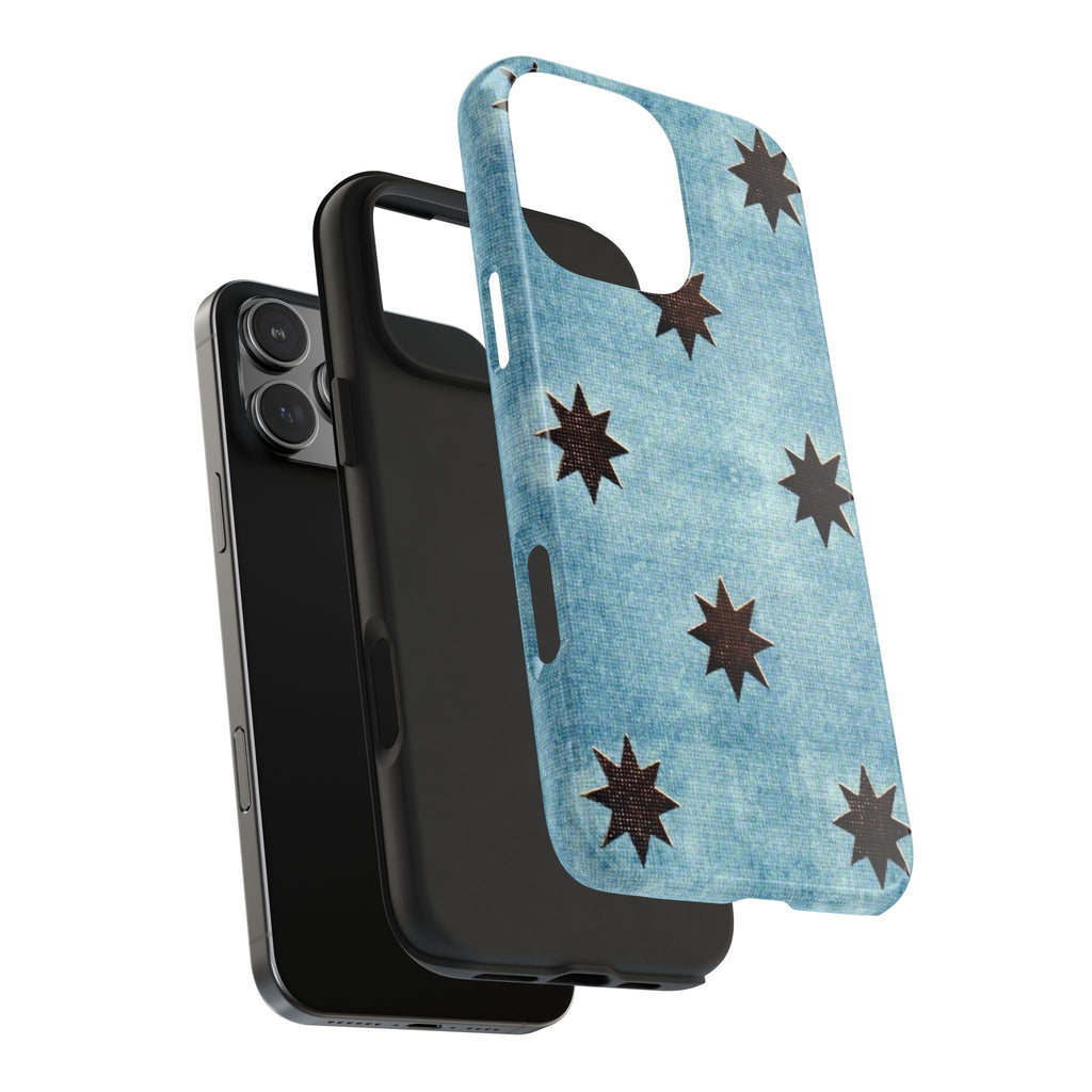 VINTAGE DENIM BLUE STARS PHONE CASE