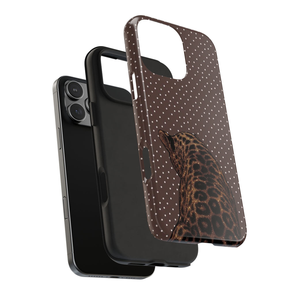 BROWN POLKA DOTS CHEETAH PHONE CASE