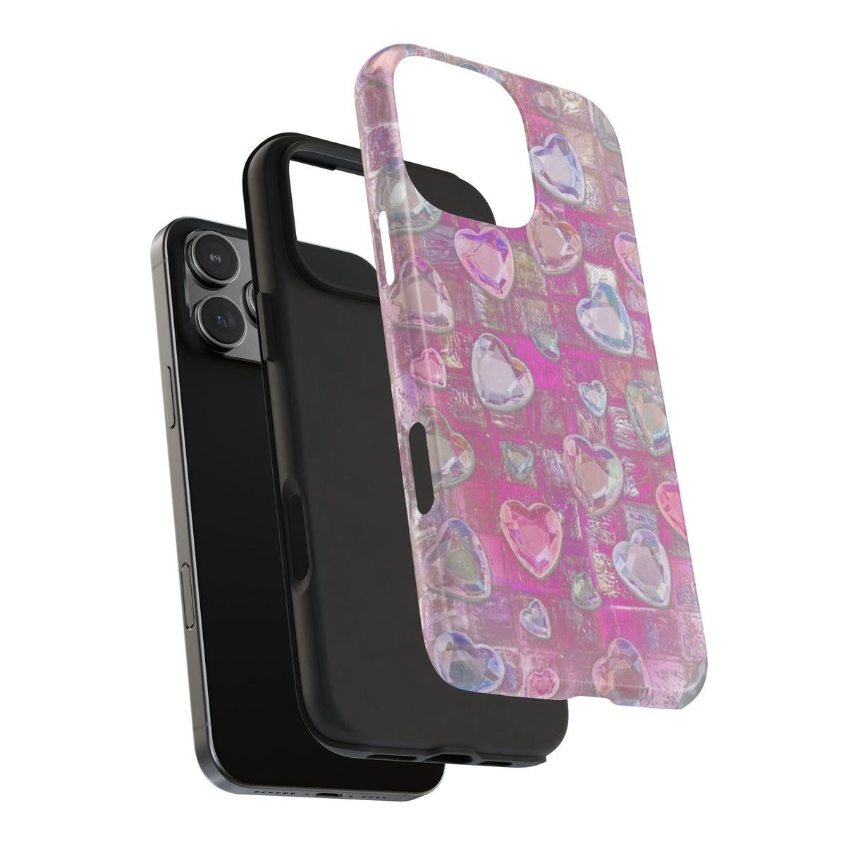 PINK MOSAIC GEMS PHONE CASE