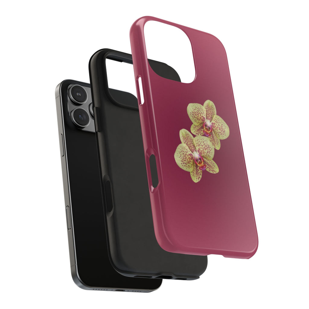 BURGUNDY GREEN LILY FLOWERS PHONE CASE