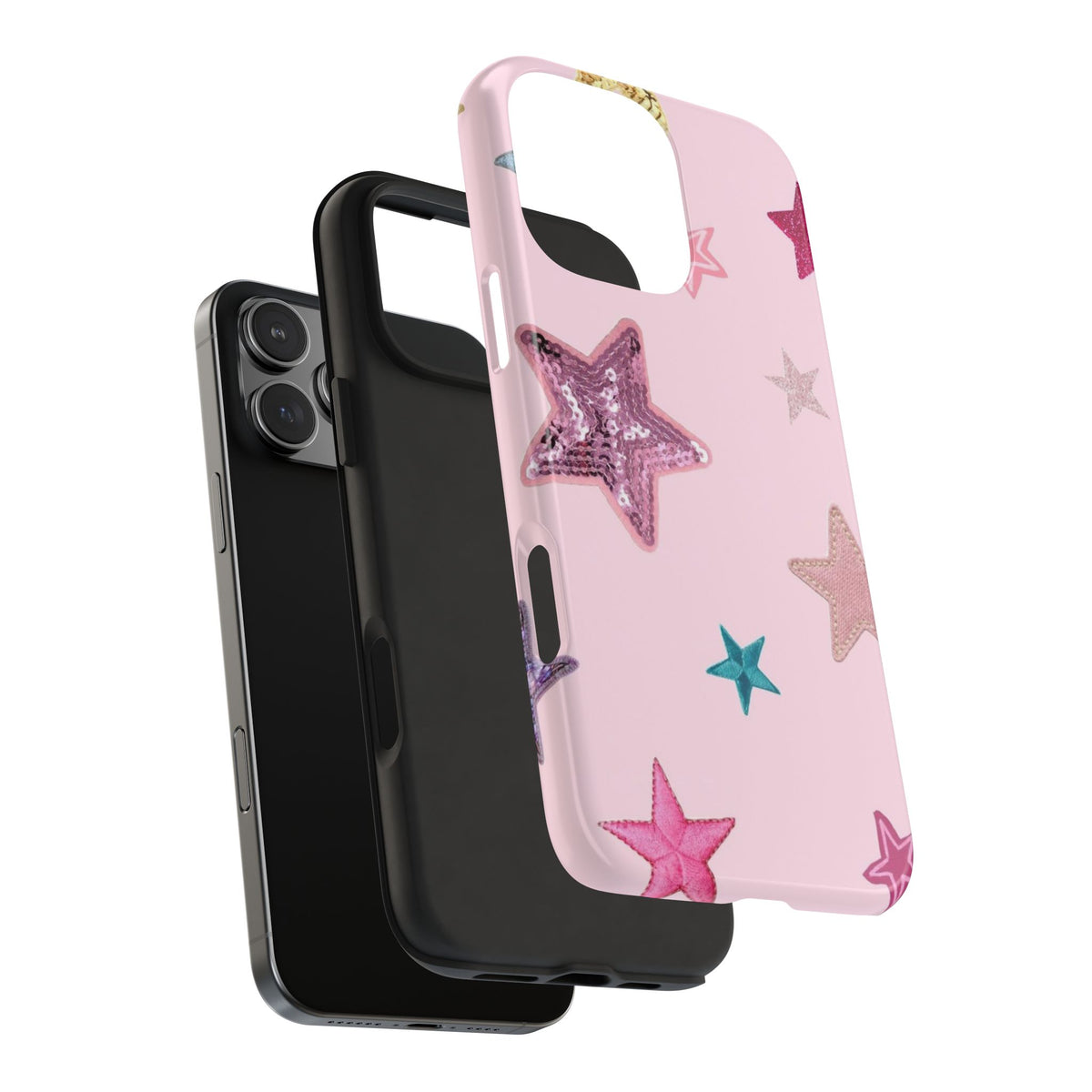 PINK MULTICOLOR STARS PHONE CASE
