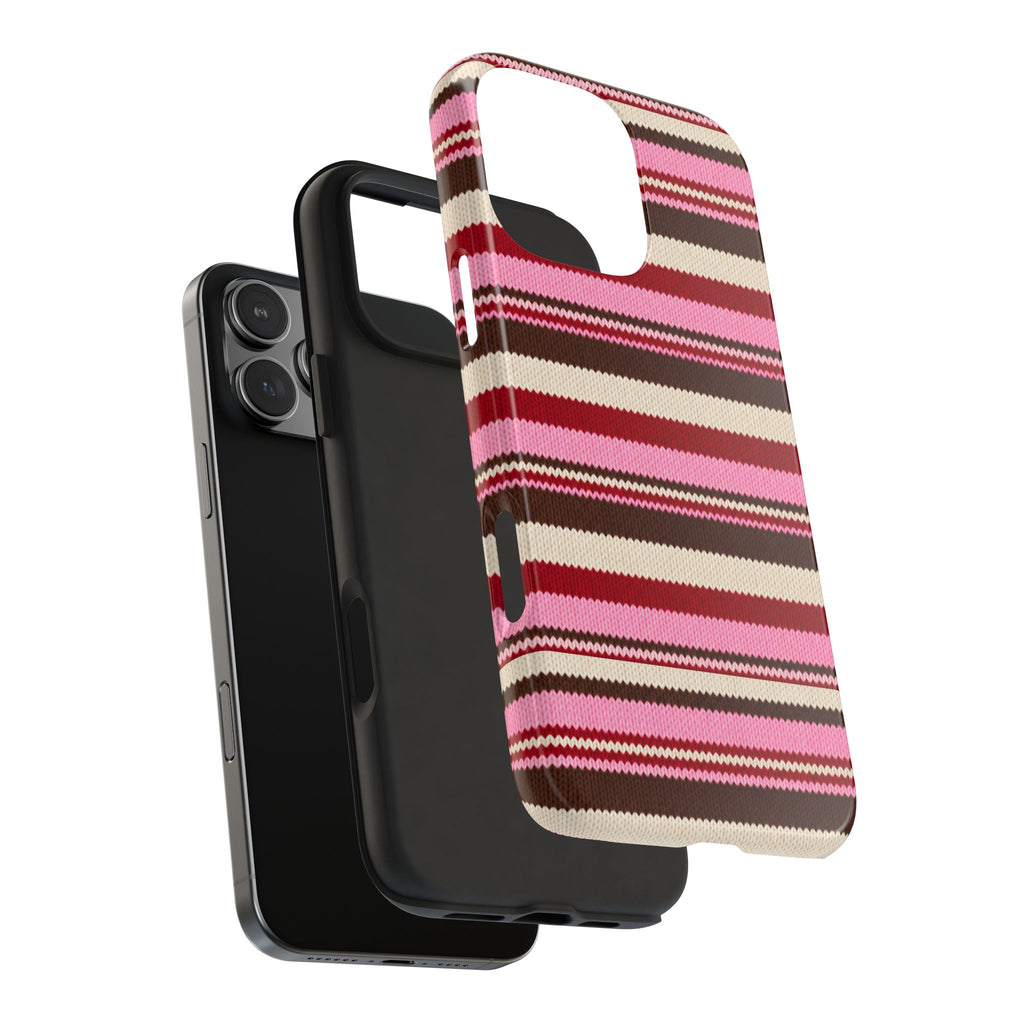 CHERRY TRUFFLE STRIPES PHONE CASE