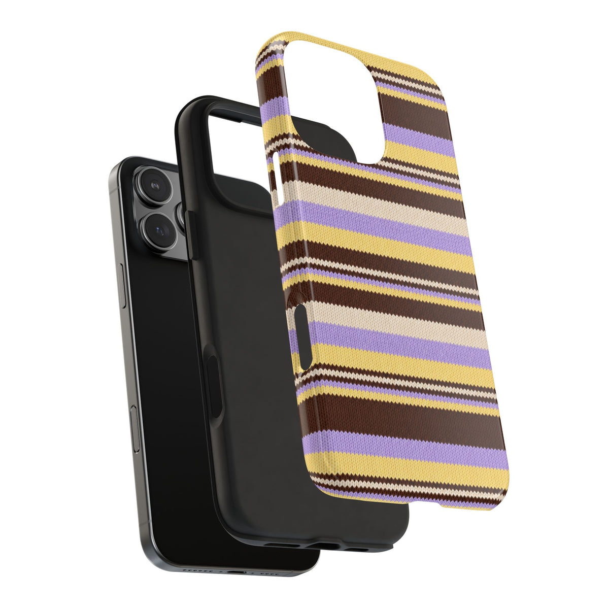 LAVENDER LATTE STRIPES PHONE CASE