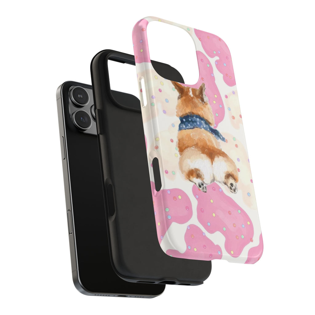 PINK EMBELLISHED CORGI PHONE CASE