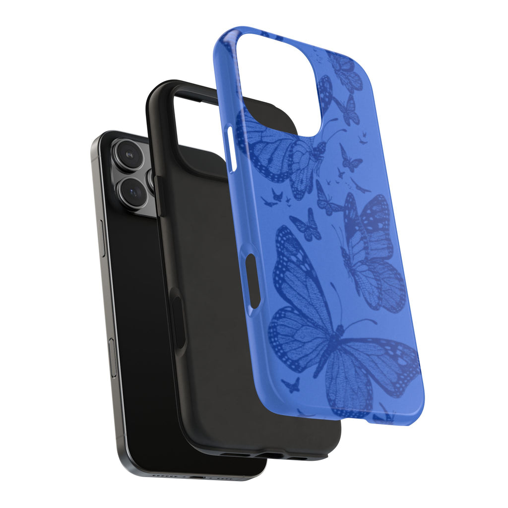 ROYAL BLUE BUTTERFLIES PHONE CASE