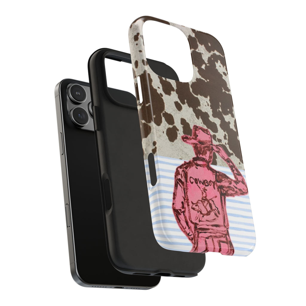 COWHIDE COWBOY STRIPES PHONE CASE