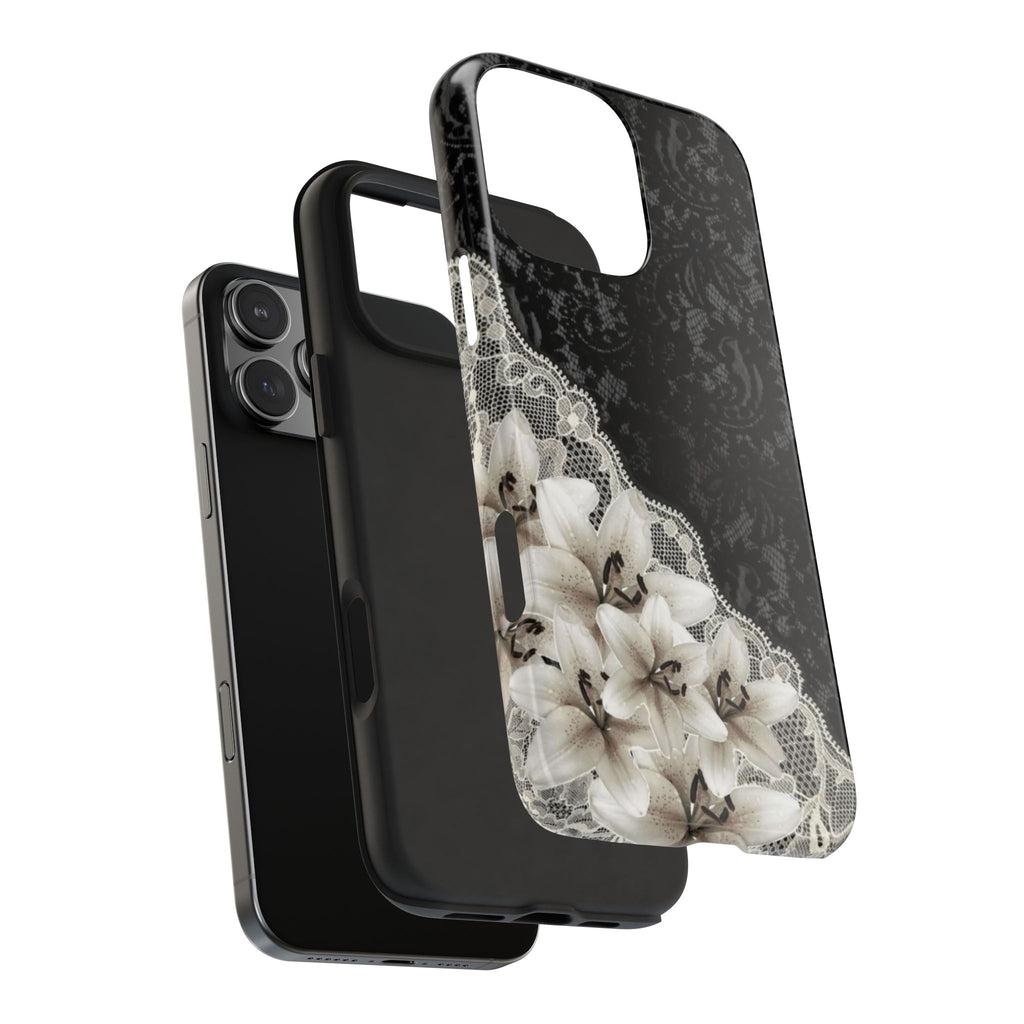 BLACK LACE ORCHIDS PHONE CASE
