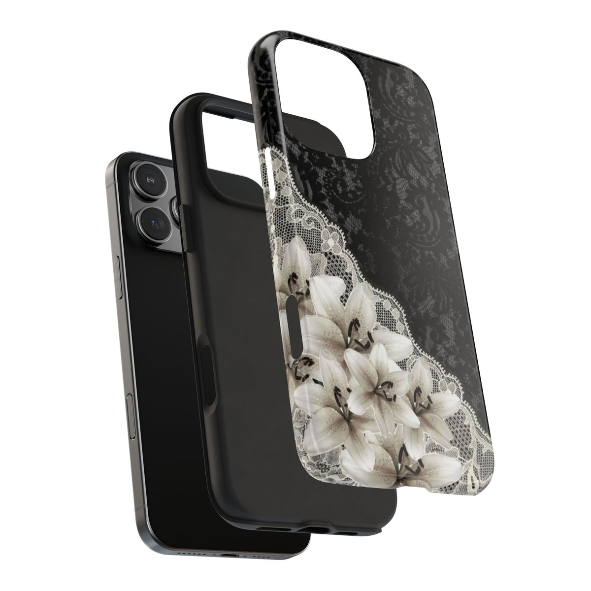 BLACK LACE ORCHIDS PHONE CASE