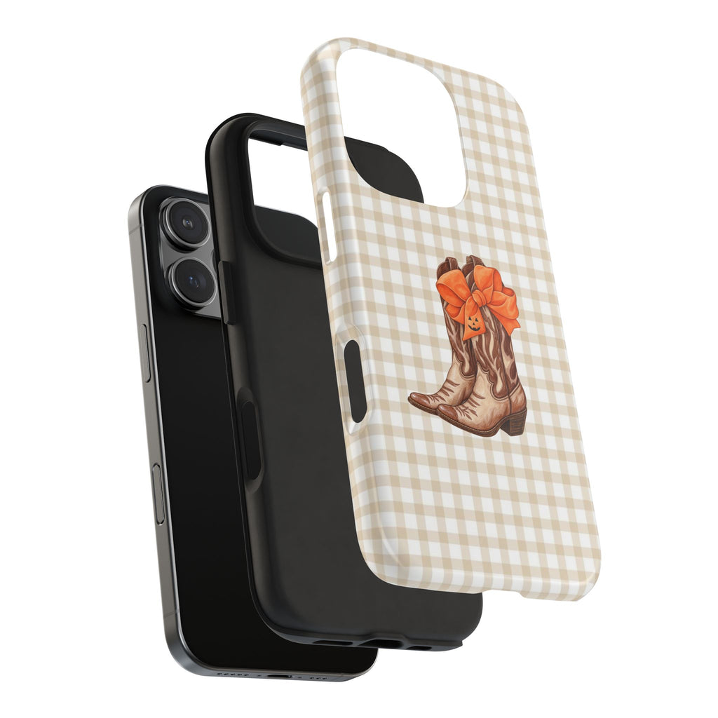COUNTRY GIRL COWBOY BOOTS HALLOWEEN BOW PHONE CASE
