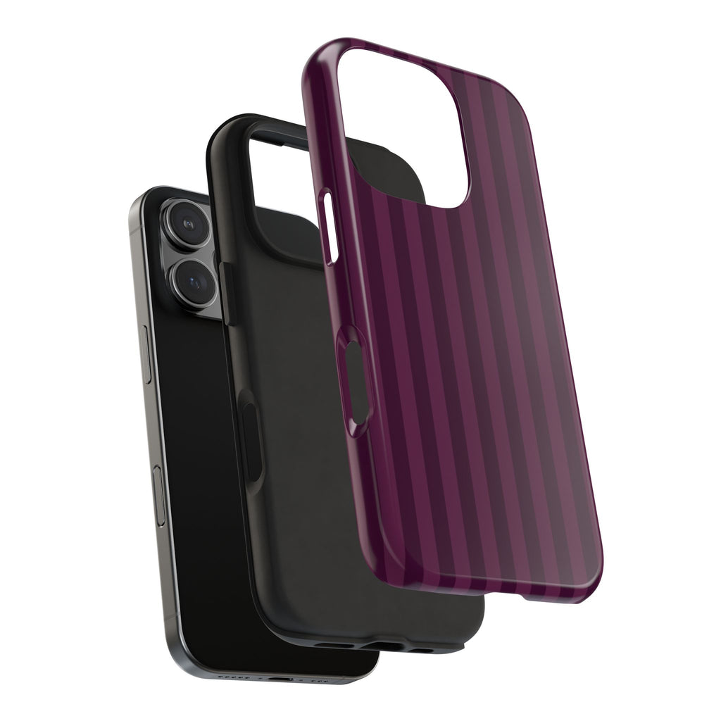 MAROON STRIPES PHONE CASE