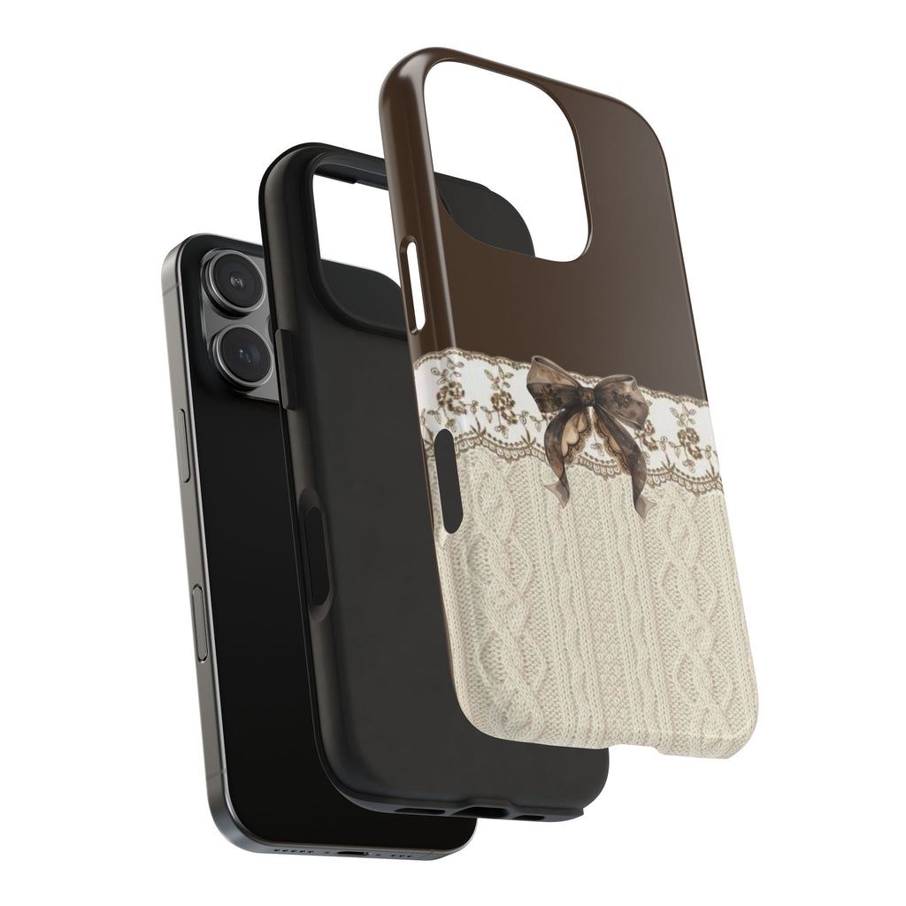 COQUETTE FALL BOW KNIT PHONE CASE