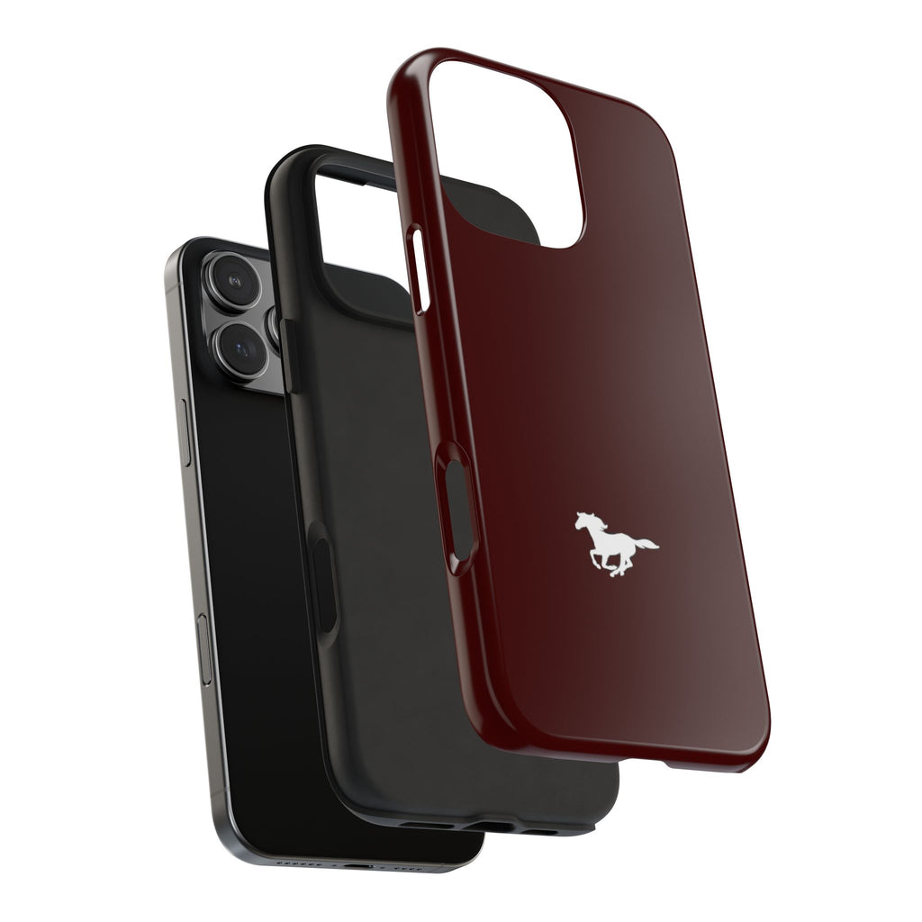 BURGUNDY RED HORSE PHONE CASE