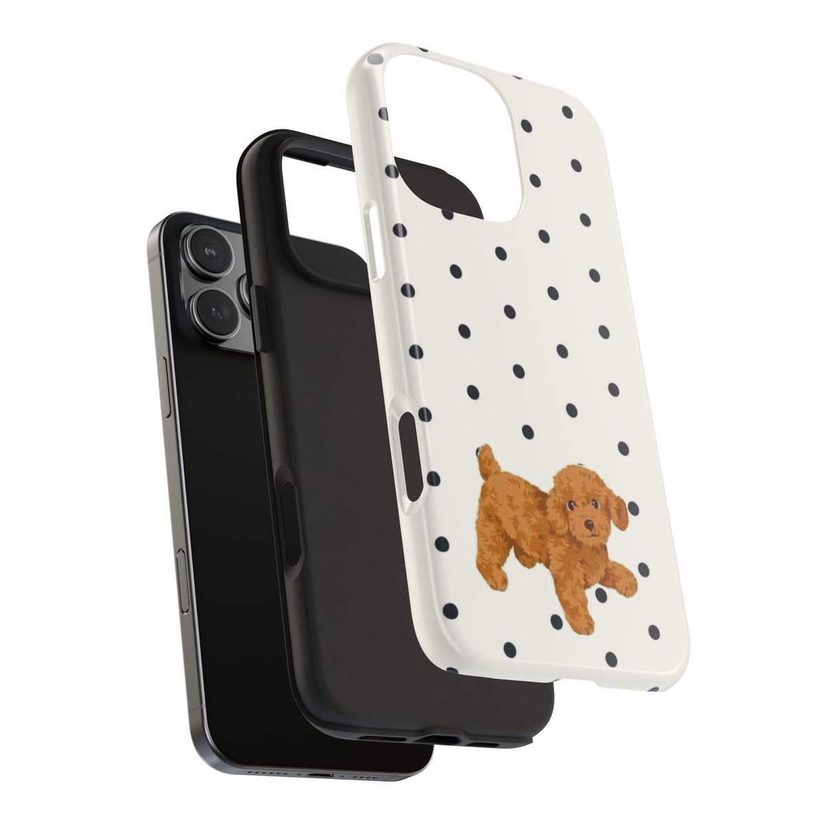 POLKA DOTS TOY POODLE PUPPY PHONE CASE