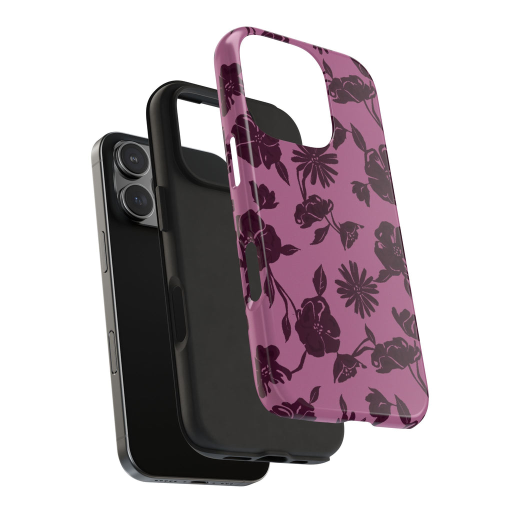 DARK CHERRY FLORAL PHONE CASE