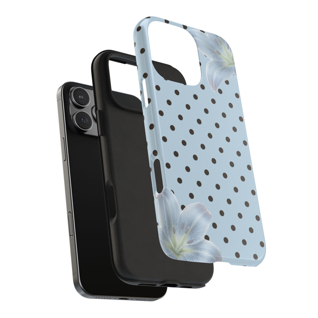 BLUEBELL POLKA DOTS ORCHIDS PHONE CASE