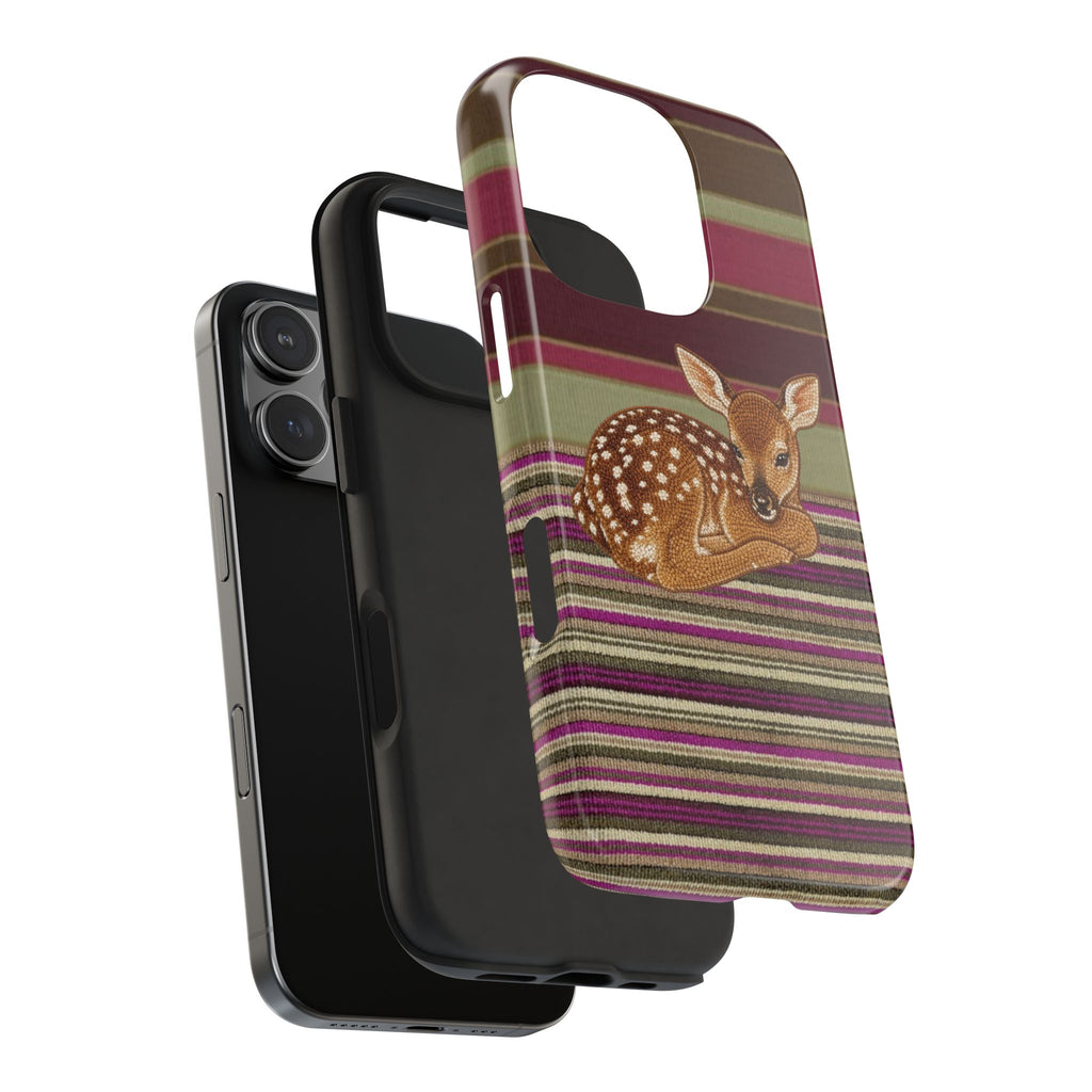 AUTUMN STRIPES DEER PHONE CASE