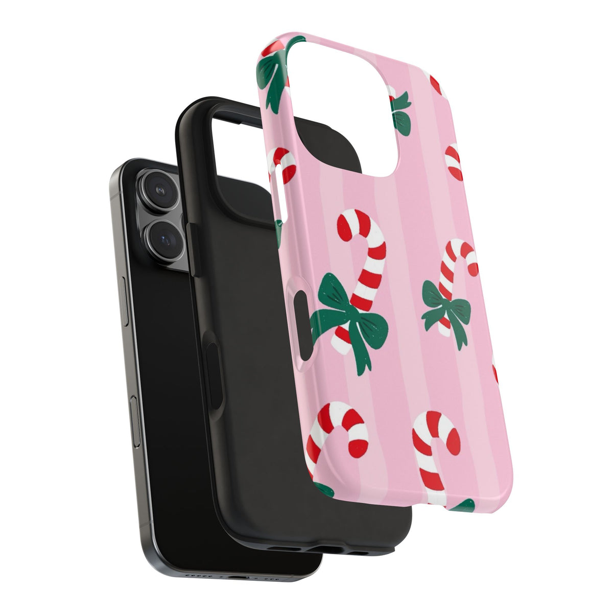 PINK STRIPES CANDY CANE PHONE CASE