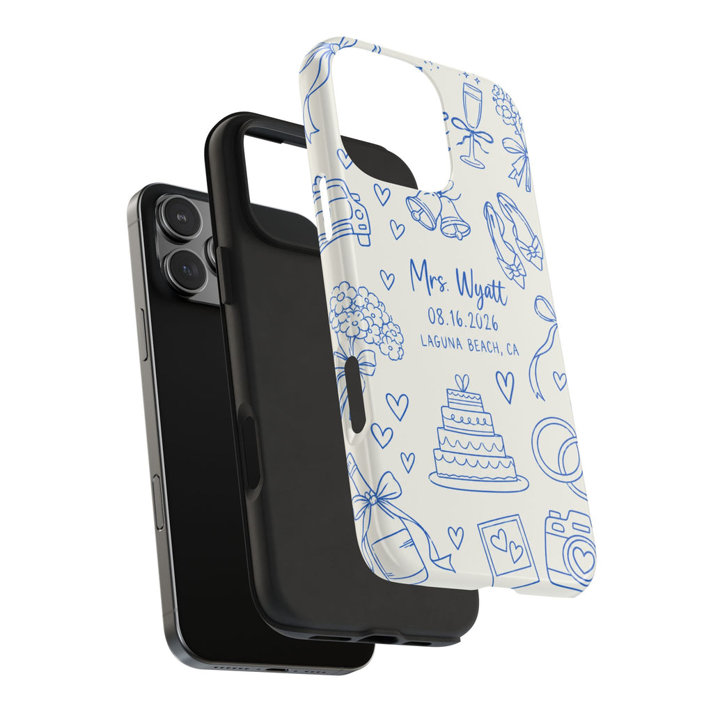 PERSONALIZED SOMETHING BLUE BRIDAL CUSTOM NAME WEDDING PHONE CASE