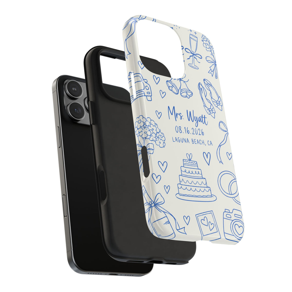 PERSONALIZED SOMETHING BLUE BRIDAL CUSTOM NAME WEDDING PHONE CASE