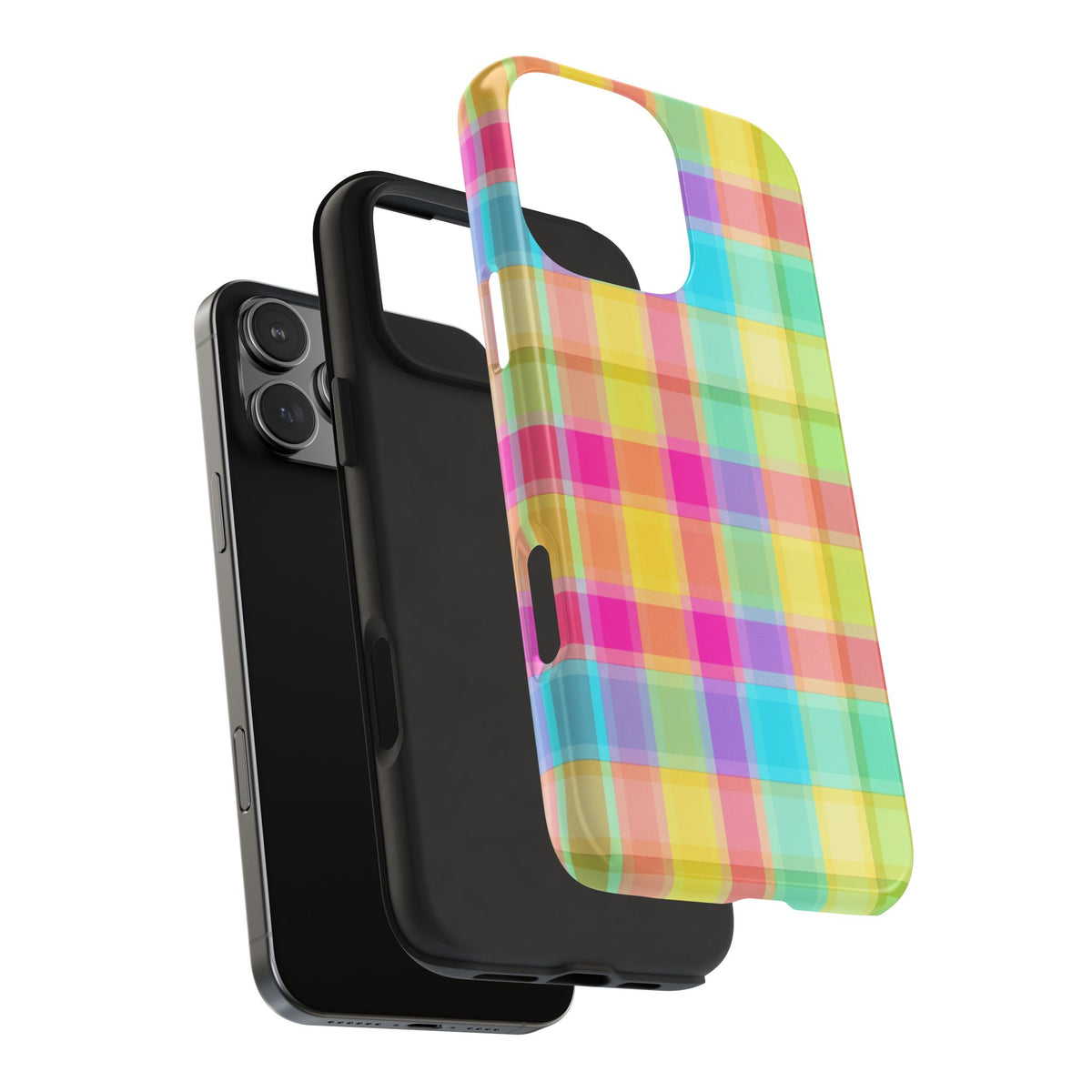SWEET TART RAINBOW PLAID PHONE CASE