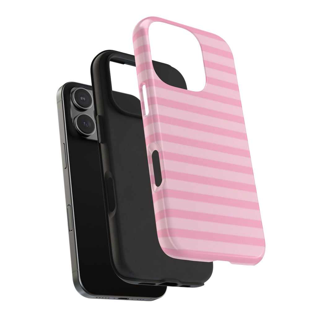 PINK COTTON CANDY STRIPES PHONE CASE