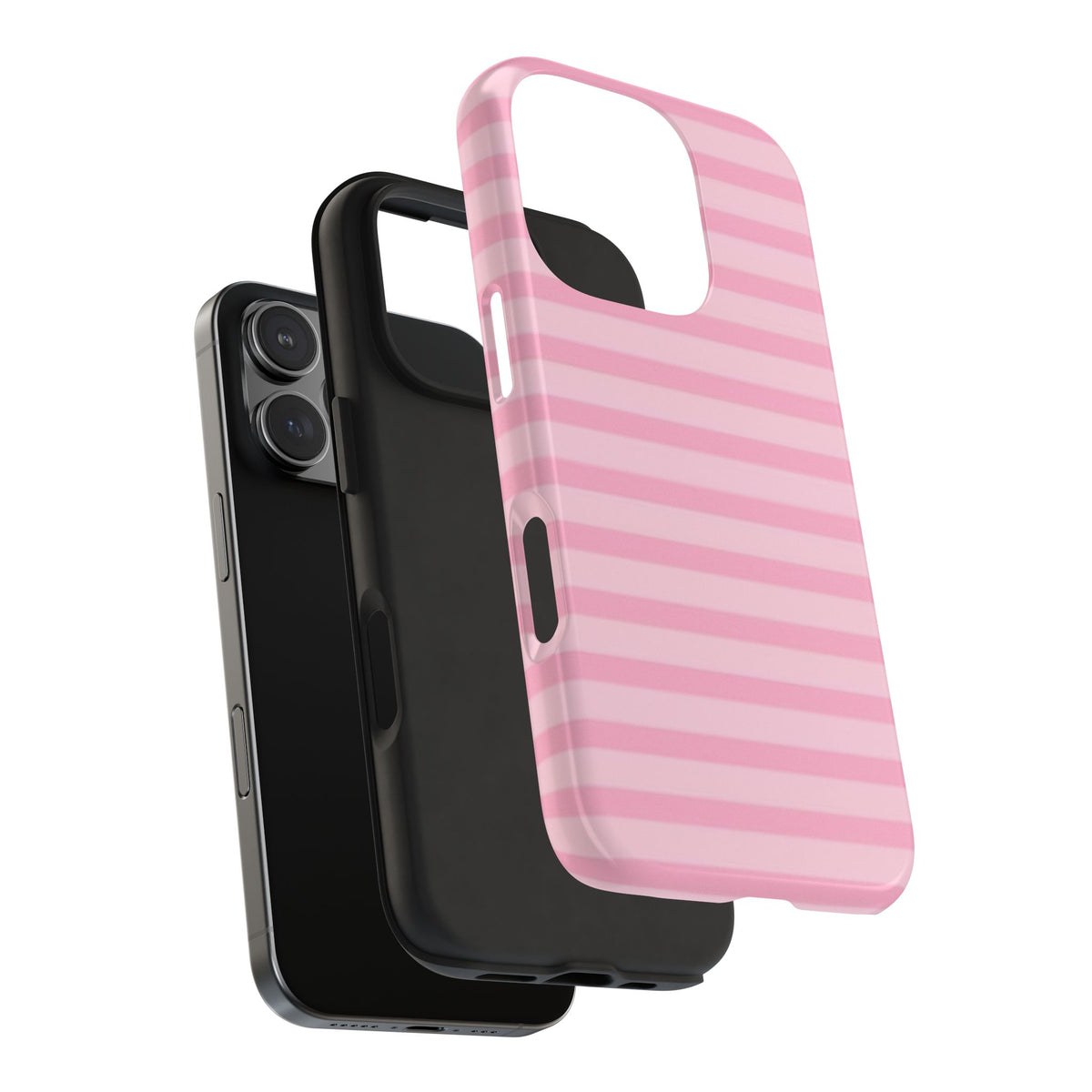 PINK COTTON CANDY STRIPES PHONE CASE
