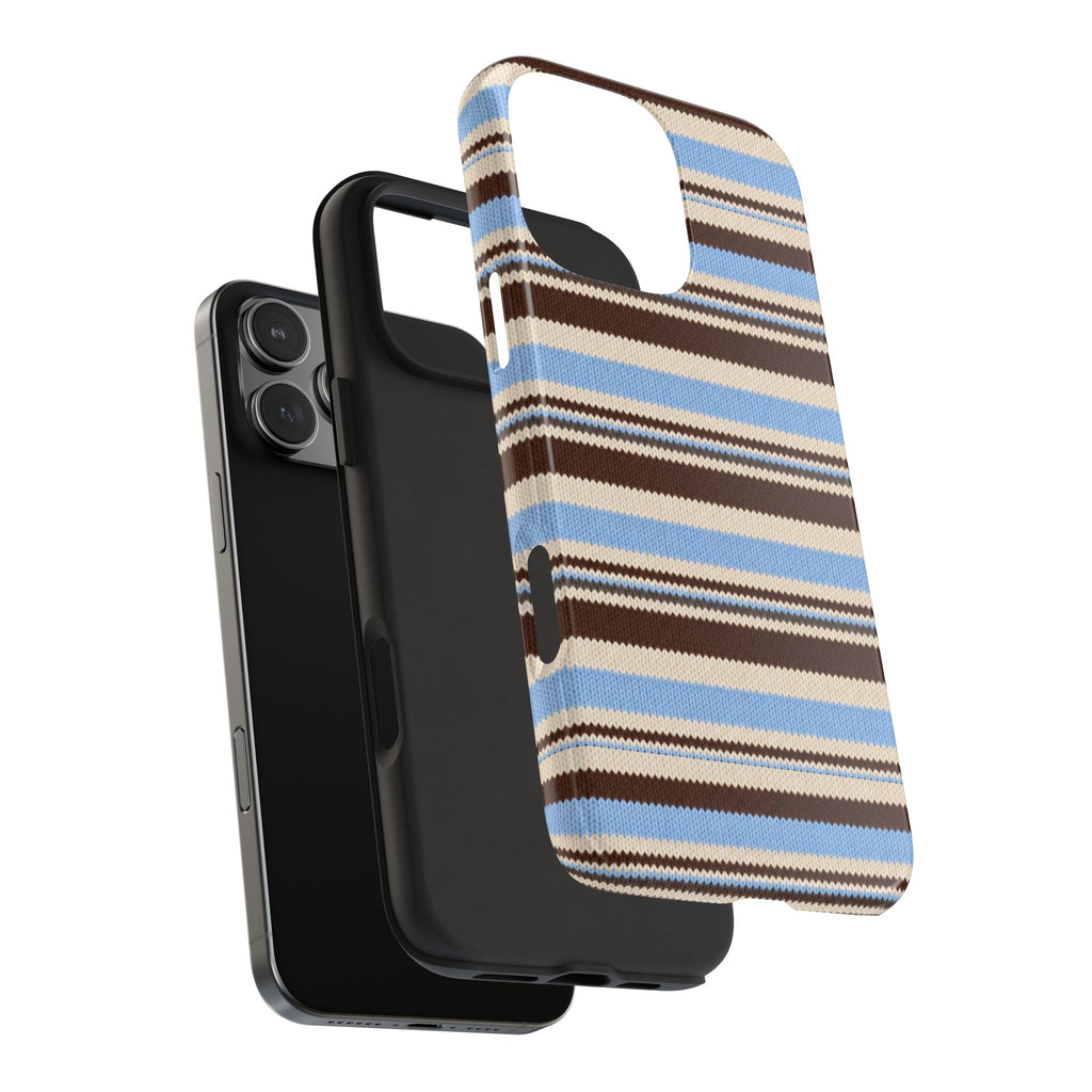 BLUE TIRAMISU STRIPES PHONE CASE