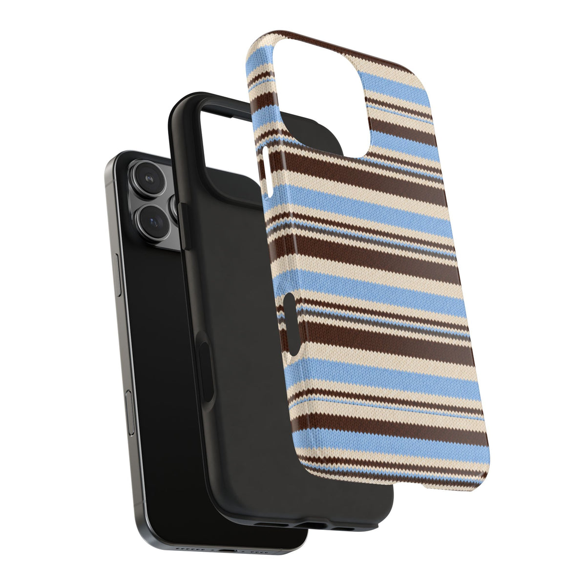BLUE TIRAMISU STRIPES PHONE CASE