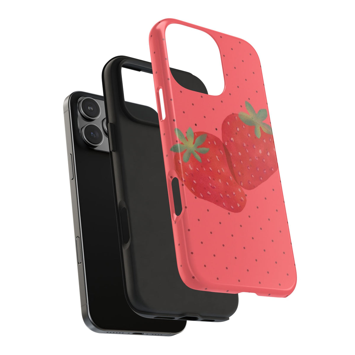 RED POLKA DOTS STRAWBERRIES PHONE CASE