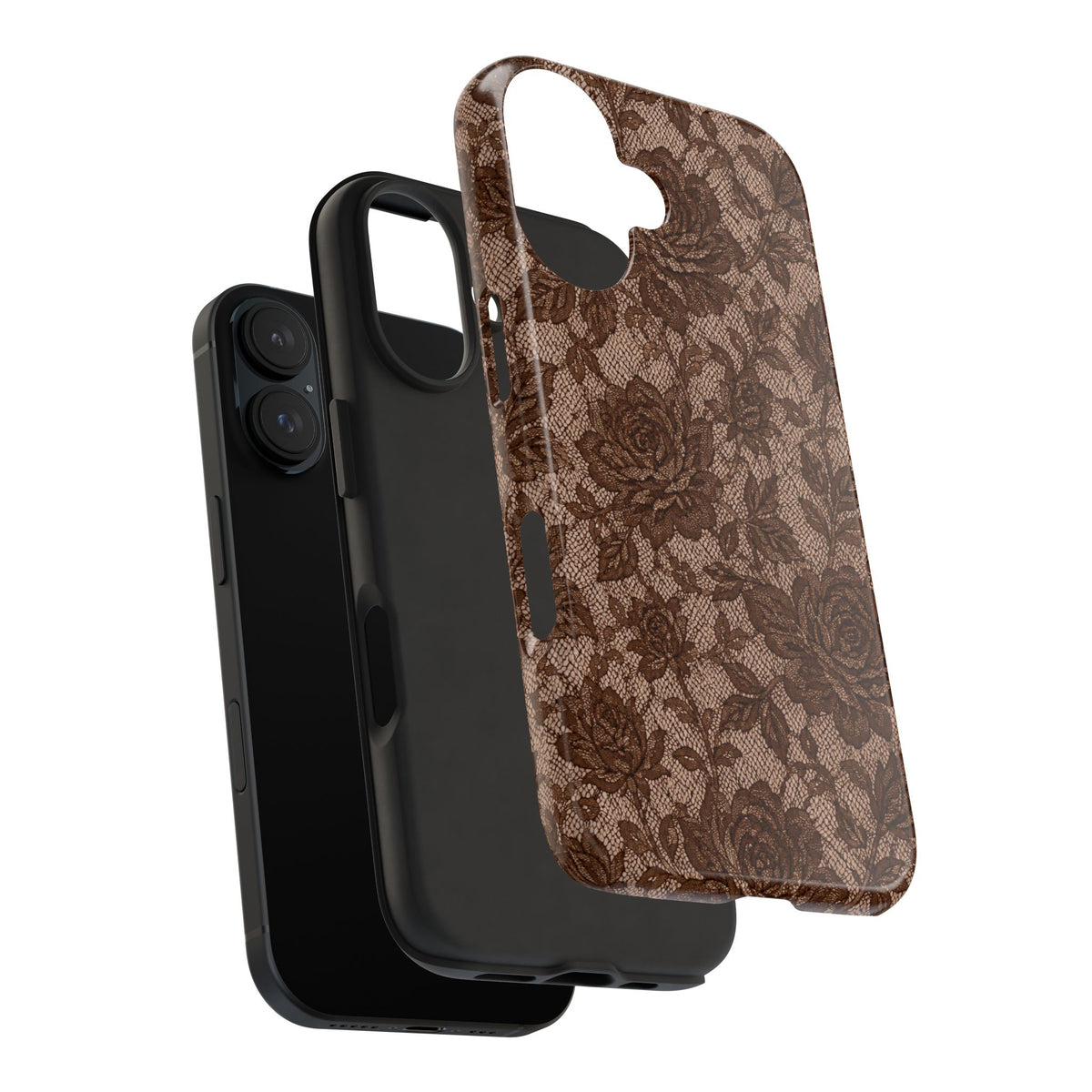 CAFÉ AMOUR BROWN LACE PHONE CASE