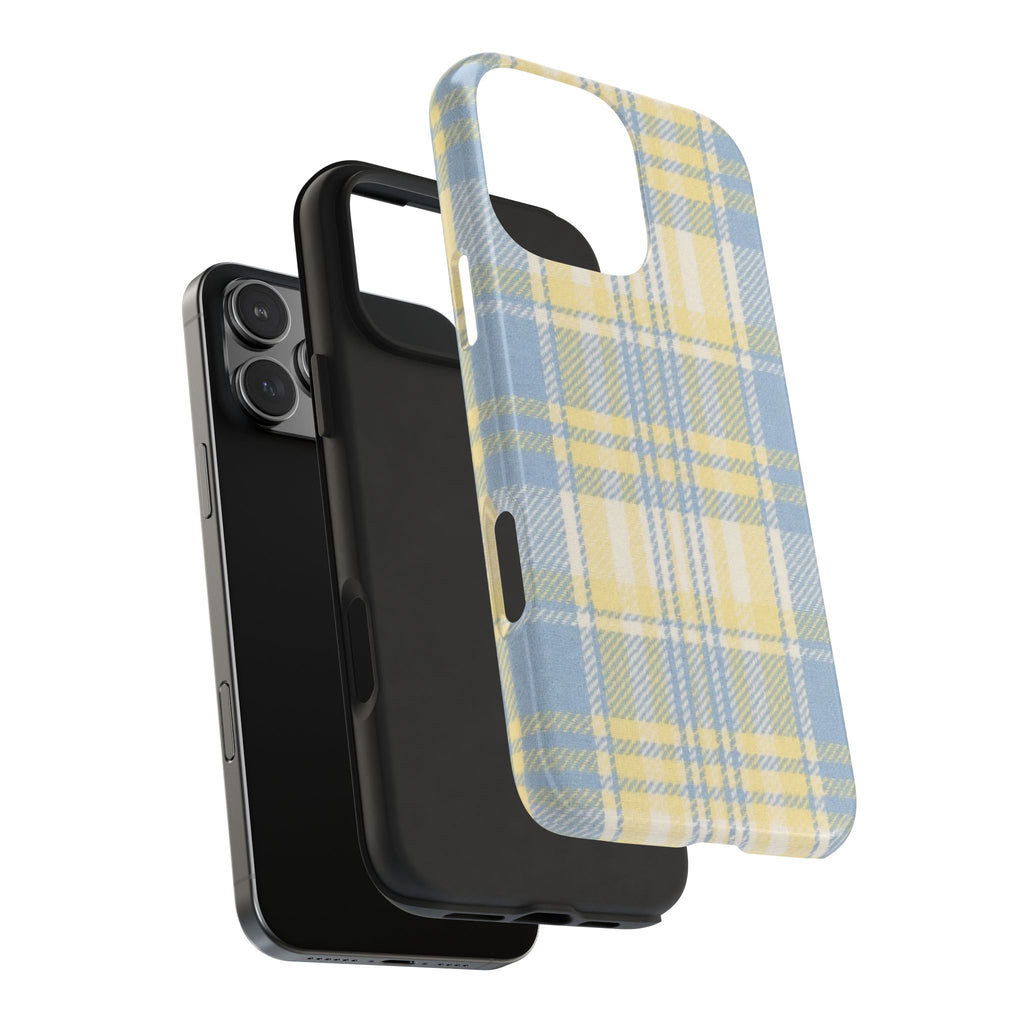 BLUE LEMONADE TARTAN PLAID PHONE CASE