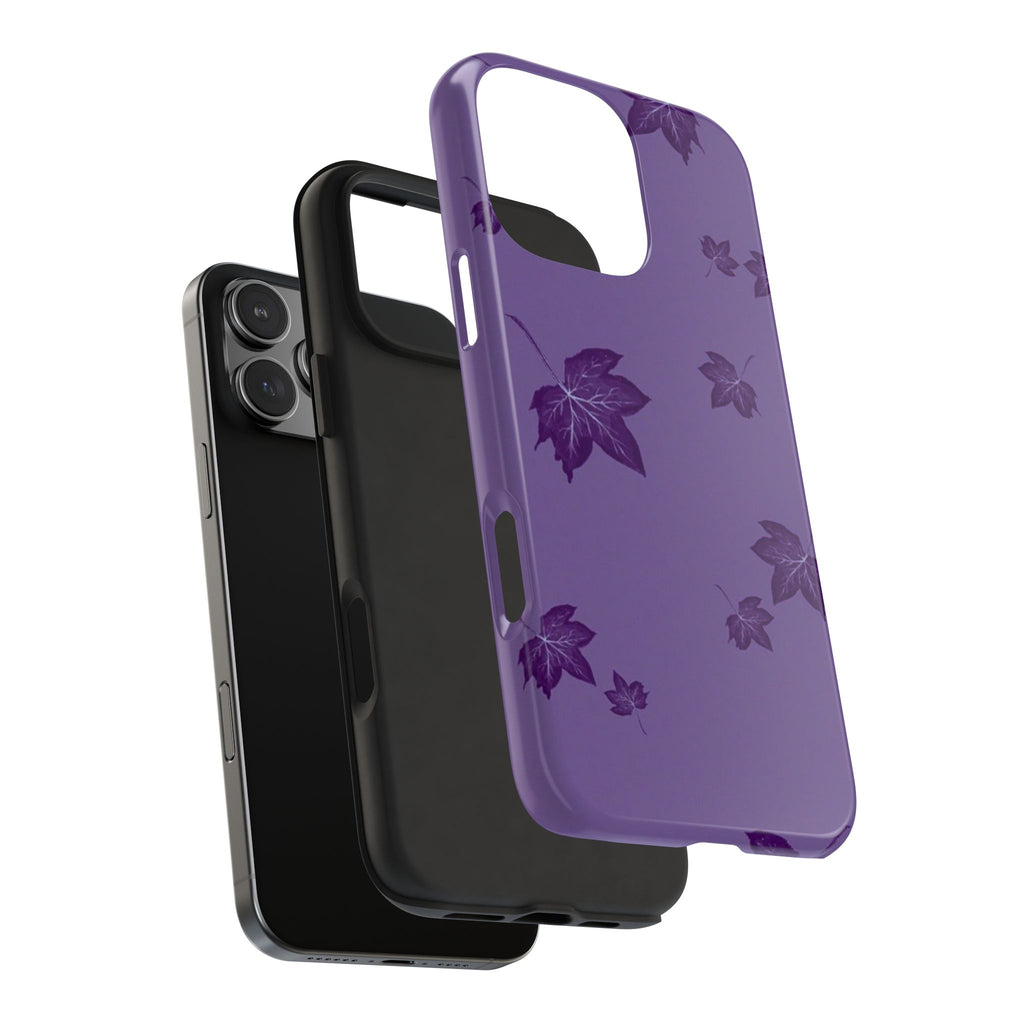 PURPLE AUTUMN LEAVES PHONE CASE