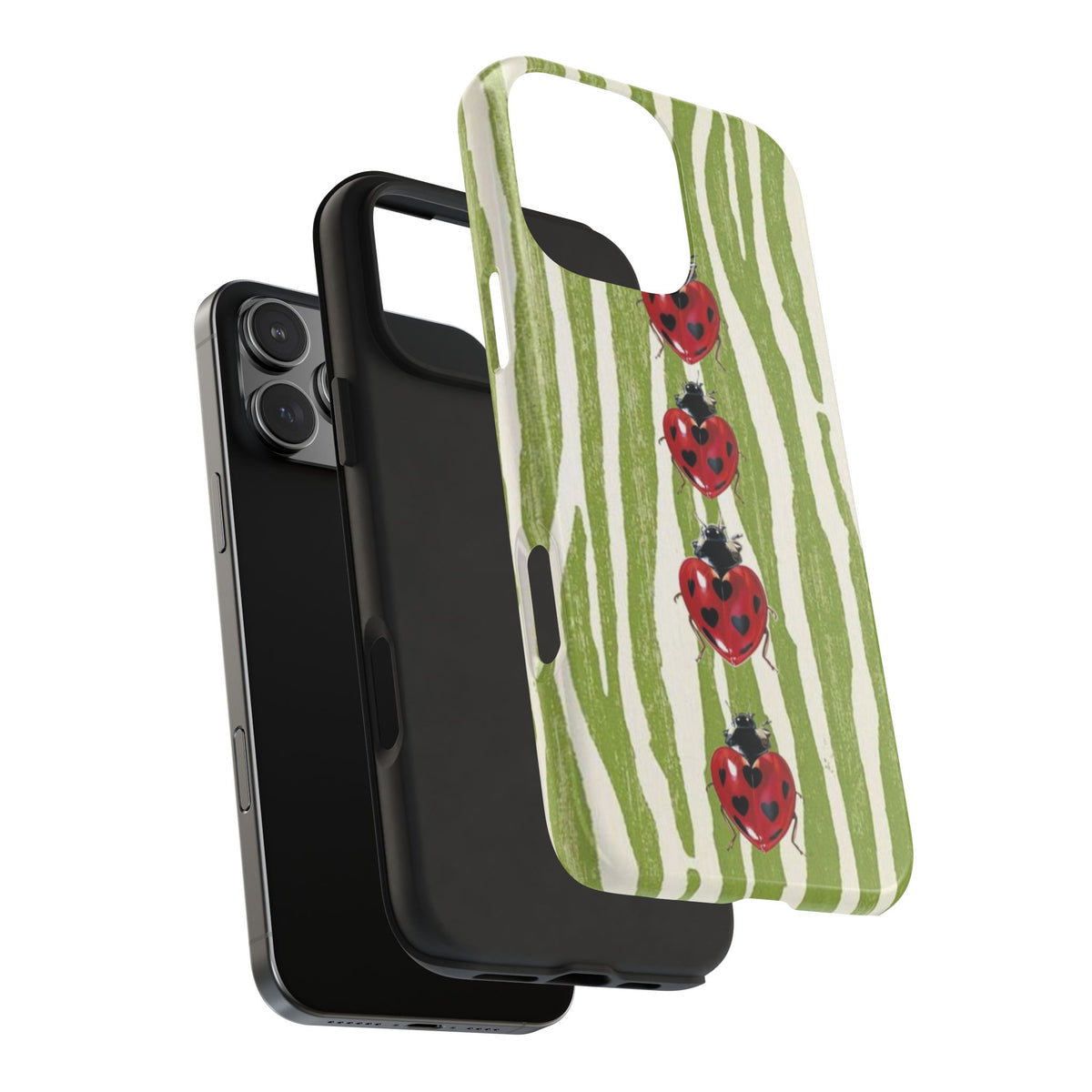 GREEN ZEBRA LOVEBUGS PHONE CASE