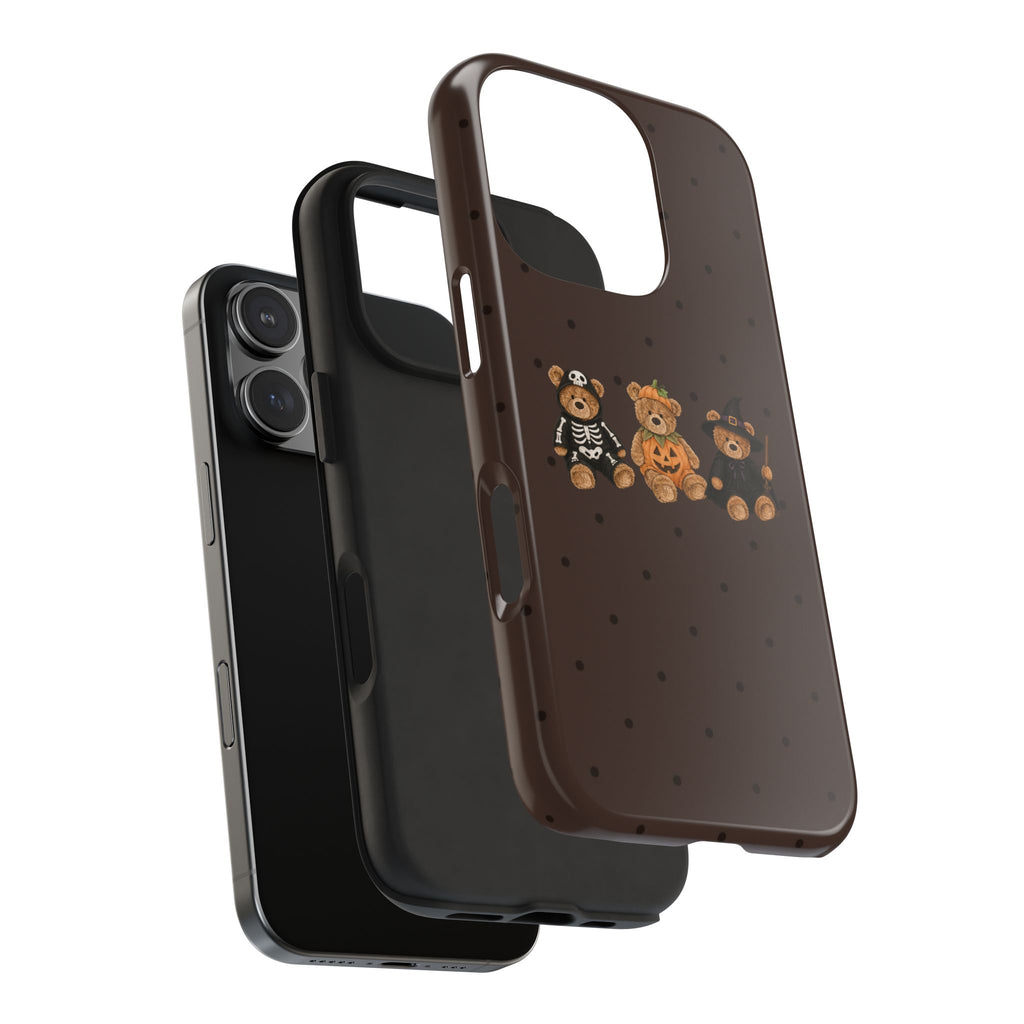 BROWN POLKA DOTS HALLOWEEN TEDDY BEARS PHONE CASE