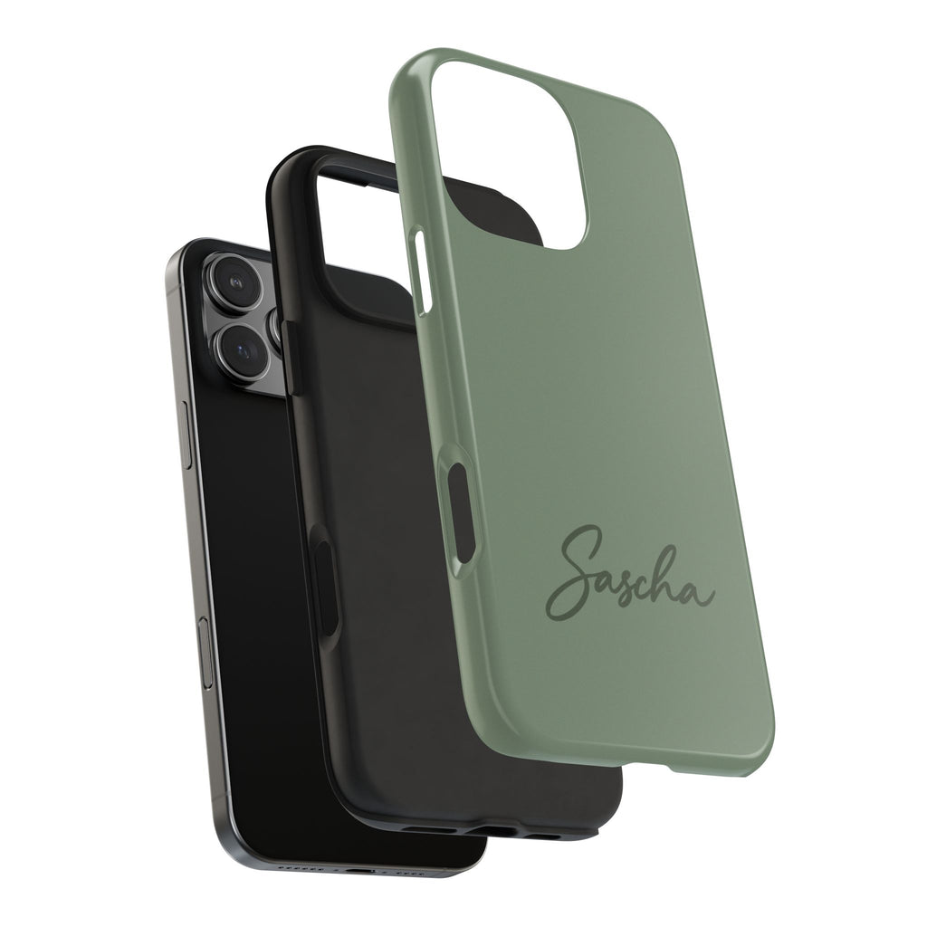 PERSONALIZED SAGE GREEN CUSTOM NAME PHONE CASE
