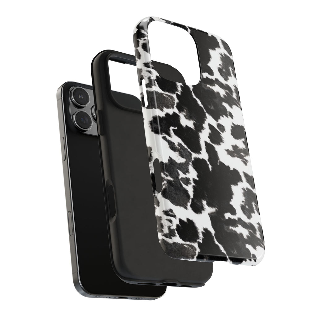 BLACK COWHIDE PHONE CASE