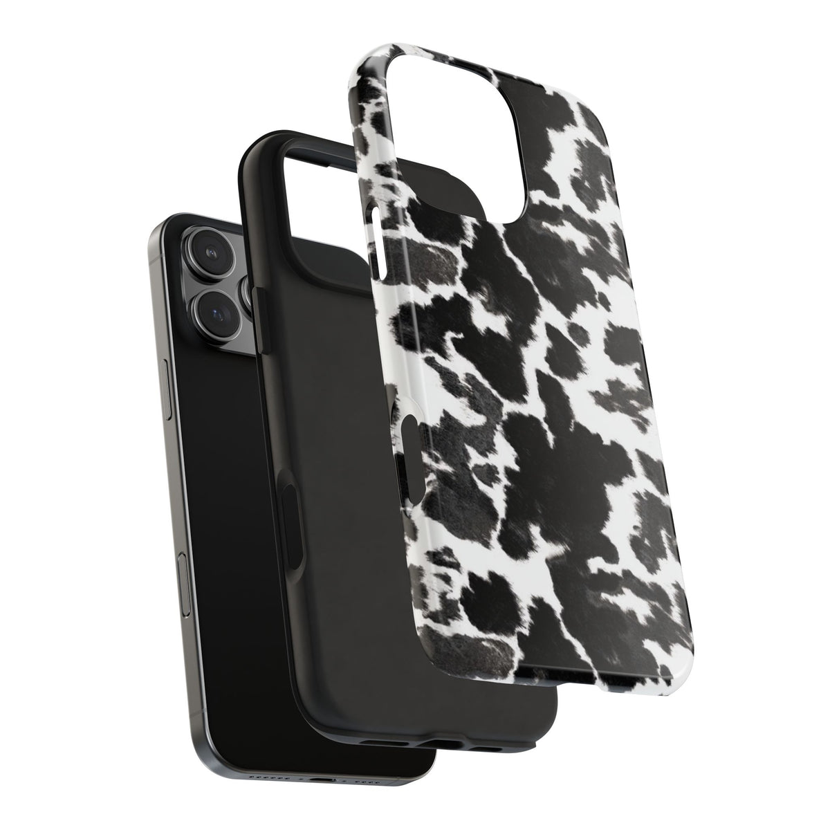 BLACK COWHIDE PHONE CASE