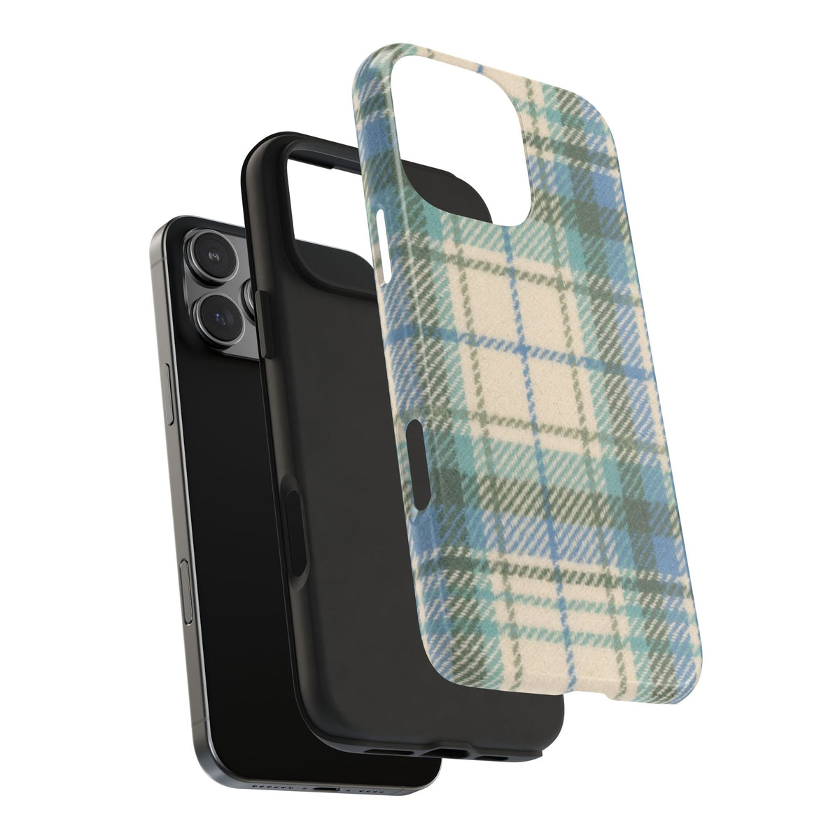MINT GREEN TARTAN PLAID PHONE CASE
