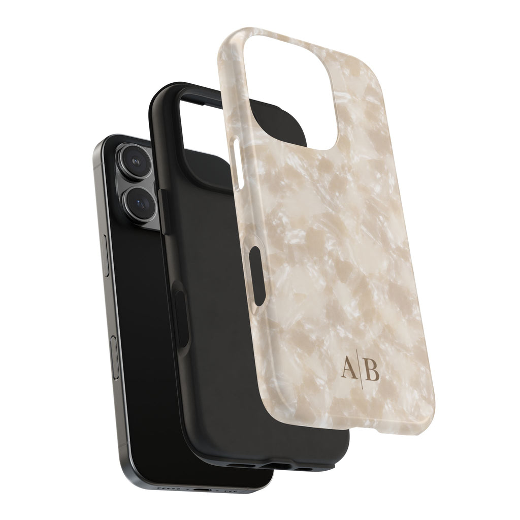 PERSONALIZED PEARLESCENT MARBLE TORTOISE SHELL MONOGRAM INITIALS CUSTOM PHONE CASE