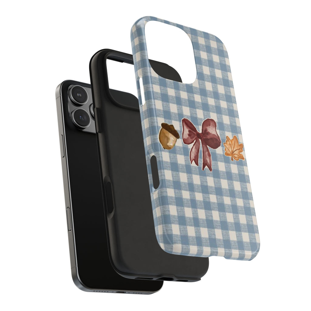 BLUE GINGHAM AUTUMN ESSENTIALS PHONE CASE