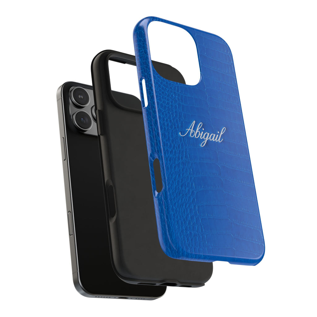 PERSONALIZED ROYAL BLUE CROC CUSTOM NAME PHONE CASE