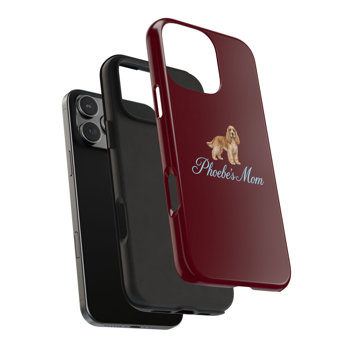 PERSONALIZED CHERRY RED SPANIEL DOG MOM CUSTOM NAME PHONE CASE