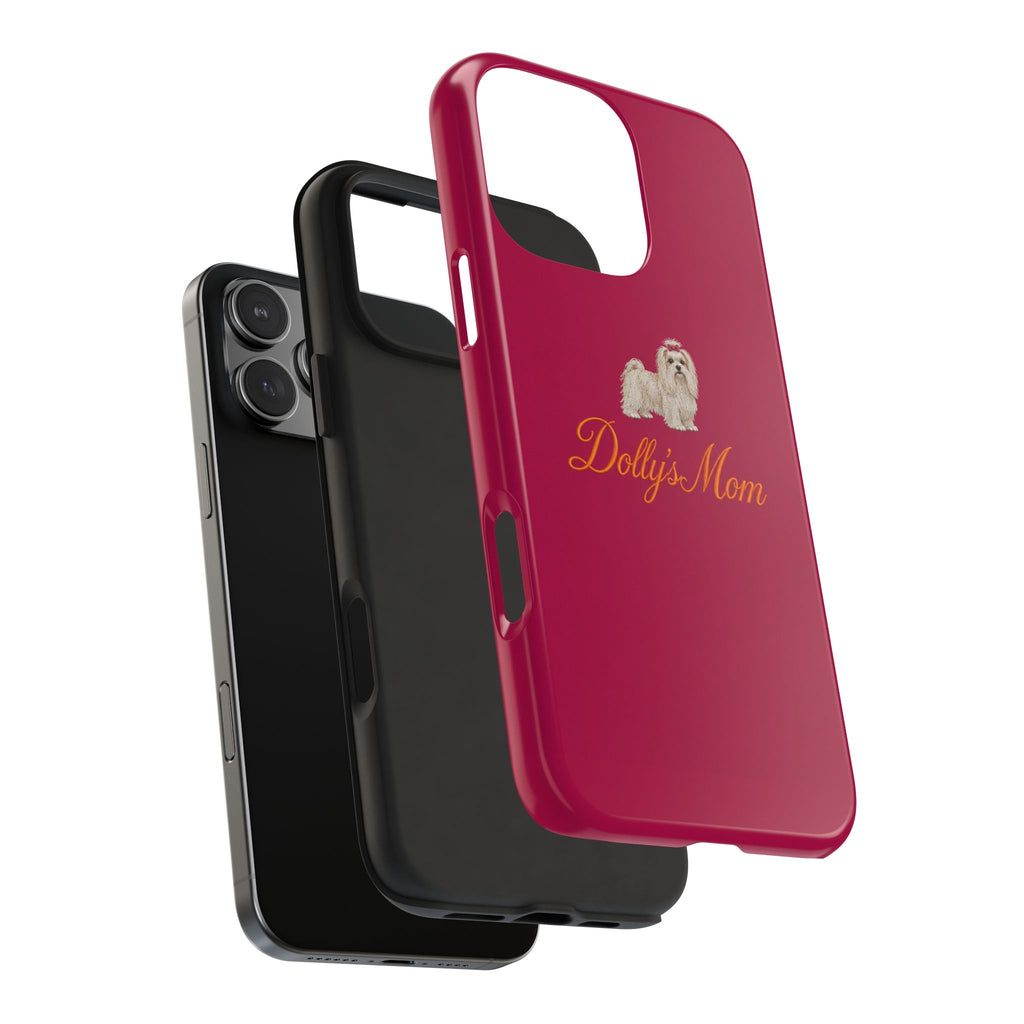 PERSONALIZED RASPBERRY MALTESE DOG MOM CUSTOM NAME PHONE CASE