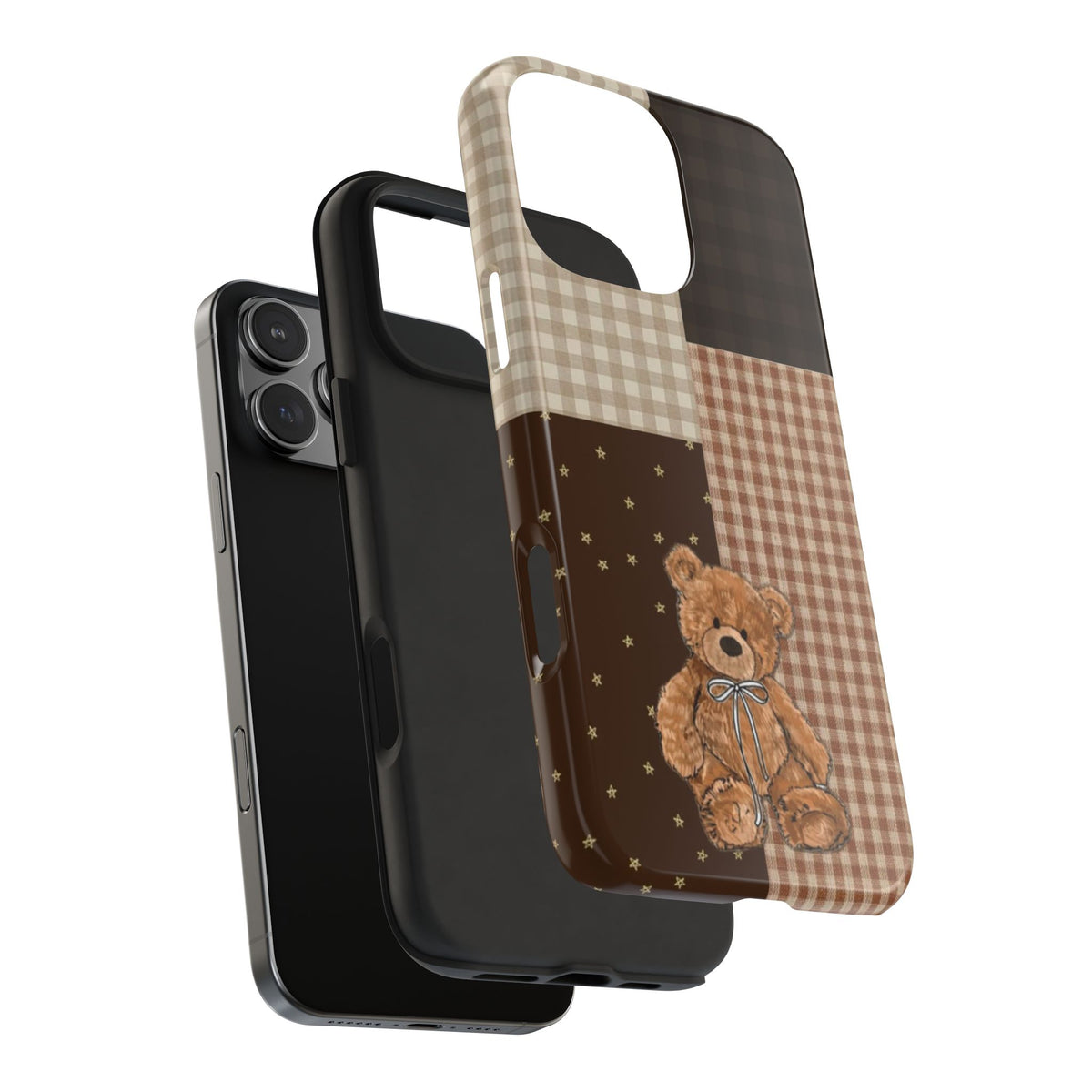 BROWN FALL PATCHWORK TEDDY BEAR PHONE CASE