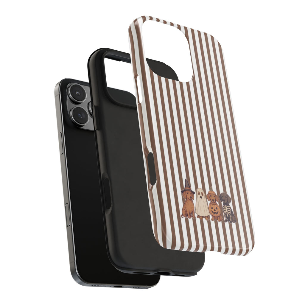 BROWN STRIPES HALLOWEEN DACHSHUND COSTUMES PHONE CASE