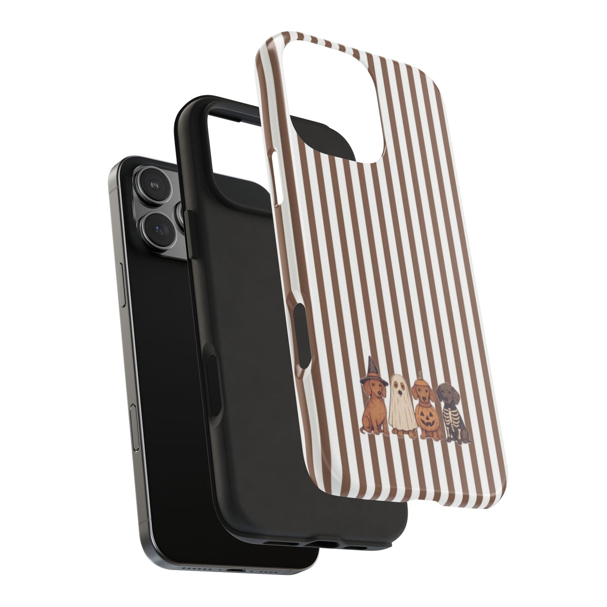 BROWN STRIPES HALLOWEEN DACHSHUND COSTUMES PHONE CASE