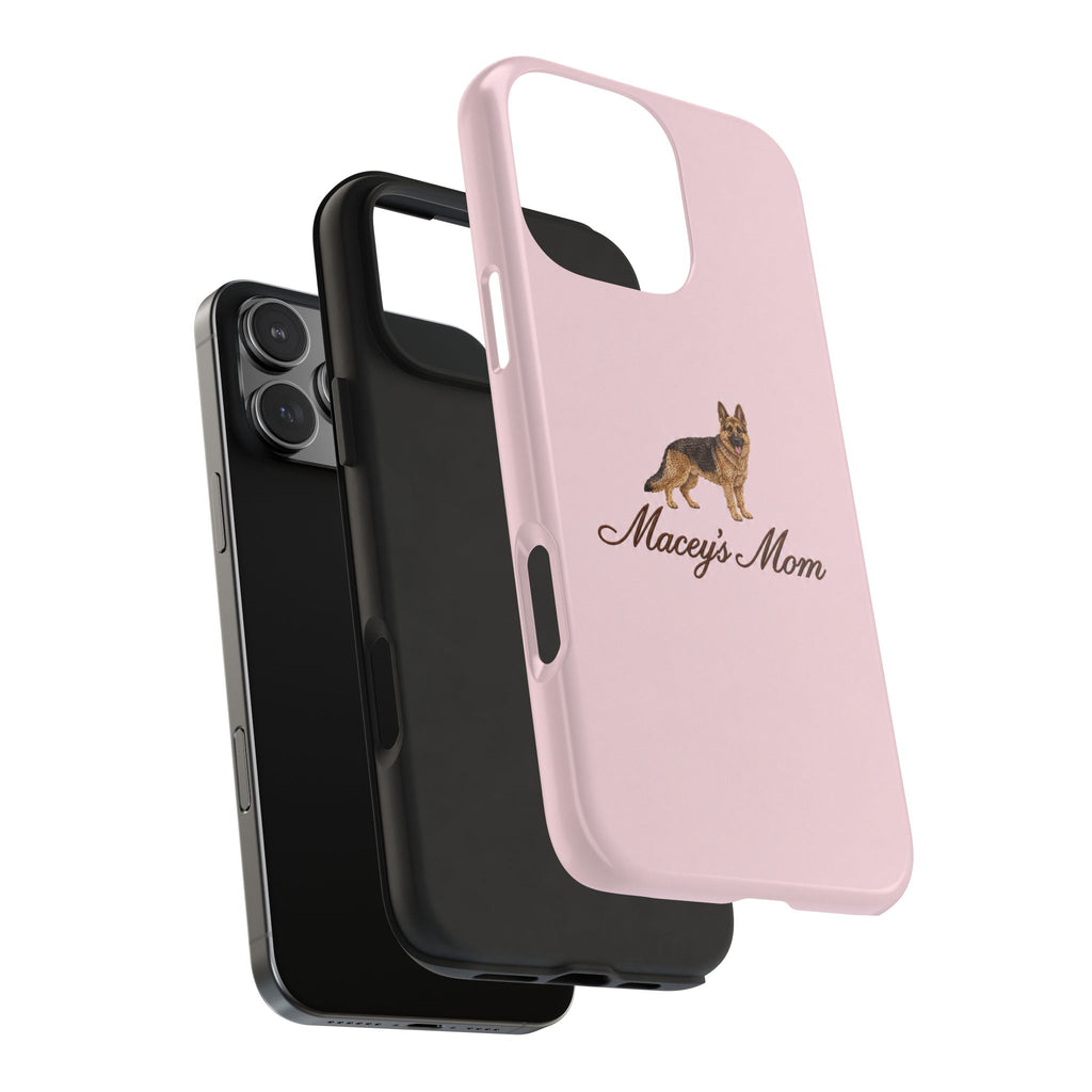 PERSONALIZED BABY PINK GERMAN SHEPHERD DOG MOM CUSTOM NAME PHONE CASE