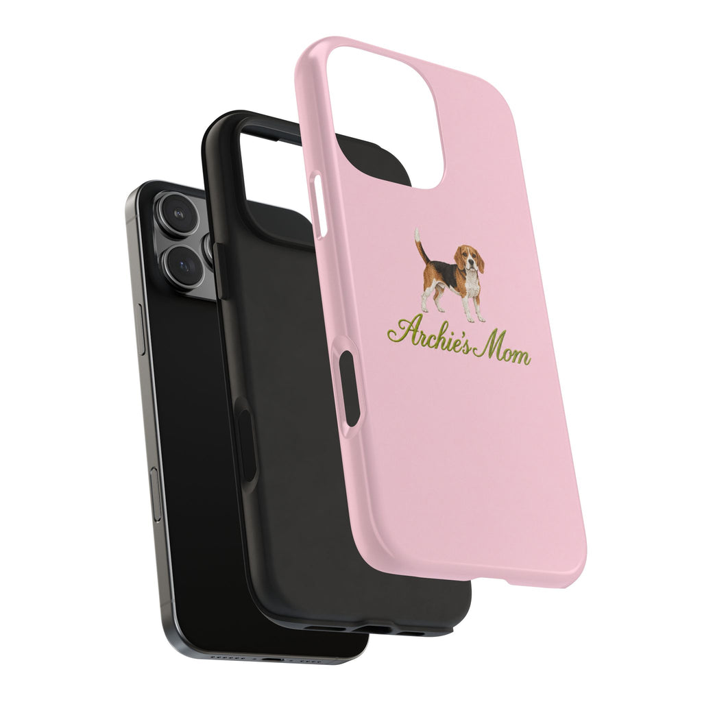PERSONALIZED PINK BEAGLE DOG MOM CUSTOM NAME PHONE CASE